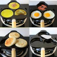 三孔铸铁煎蛋锅鸡蛋汉堡蛋饺锅煎蛋器不粘生铁平底锅加深早餐煎锅
