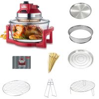 德国旋转空气炸锅 无油炸锅 家用 大容量 烤红薯机|12L高配:蒸盘+煎盘+炉架+加高圈