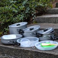 户外4-5人野营套锅高品质便携式不粘锅户外锅具户外餐具锅|4-5人500套锅 均码