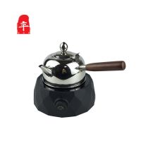 2019新款304不锈钢烧水壶泡茶壶家用电磁炉茶具电陶炉侧把电茶壶|680ml不锈钢本色+黑色电陶炉