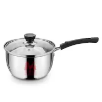 复底不锈钢奶锅不粘锅牛奶锅煮奶锅宝宝辅食热奶锅电磁炉|[单底] 16cm韩式奶锅(无盖)