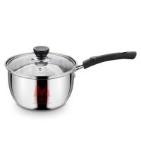 复底不锈钢奶锅不粘锅牛奶锅煮奶锅宝宝辅食热奶锅电磁炉|[单底] 16cm韩式奶锅(带盖)