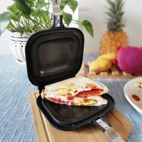 不粘家用多功能双面煎锅三明治机面包吐司早餐机煎蛋锅烤盘模具