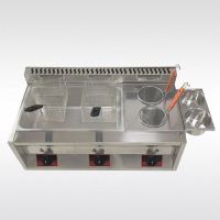 油炸锅商用燃气炸炉薯条油炸机麻辣烫机关东煮机煮面炉炸油条小吃|大小缸+两炸篮+煮面蓝(加厚款)