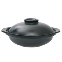 陶瓷明火耐高温鱼头火锅砂锅汤锅炖锅浅口锅家用商用黑色砂锅|黑色带盖 121号口径41cm高12cm