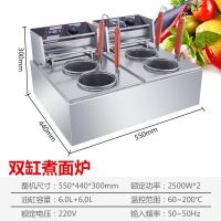 定时款炸炉不锈钢大容量电炸炉油炸锅炸薯条炸鸡翅燃气炸炉油炸机|双缸煮面炉