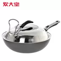 不粘锅炒锅36cm家用大号炒菜锅燃气灶电磁炉大勺烧菜锅|32CM钛晶炒锅