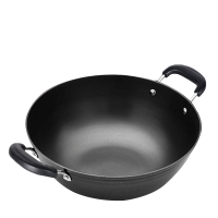 老式炒锅不粘锅家用无涂层平底炖锅汤锅炒菜锅电磁炉适用|单锅(无锅盖) 30cm