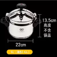 家用燃气电磁炉高压锅 防爆迷你商用酒店 户外小型迷你压力锅|5升不锈钢高压锅