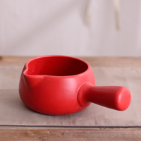 陶瓷奶锅宝宝辅食小砂锅700ml砂锅不粘锅迷你锅热牛奶锅煮粥泡面|奶锅(红色700ml)