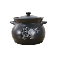 迷你小砂锅耐高温汤锅宝宝煲粥煲汤陶瓷汤煲家用砂锅养生燕窝瓦罐|4.8升牡丹带盖子(4-7人份