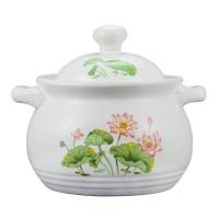 耐高温砂锅大容量沙锅陶瓷炖锅煲汤锅煤气明火家用燃气煎药养生锅|荷花3200ML(3人左右)加强版