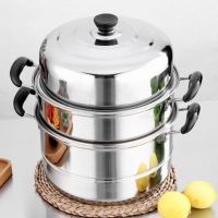 不锈钢蒸锅28cm不锈钢蒸锅三层蒸锅加厚多功能汤锅