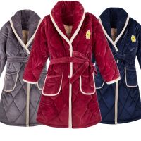 冬季加厚儿童睡袍女公主宝宝浴袍男童女童小孩珊瑚绒夹棉卡通睡袍