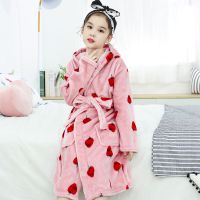 童装睡袍珊瑚绒睡衣男童宝宝加厚儿童浴袍法兰绒睡袍春秋家居服