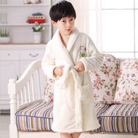 童装儿童法兰绒睡袍男女童秋冬季中大童珊瑚绒浴袍宝宝睡衣家居服