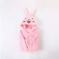 婴儿浴巾带帽斗篷儿童宝宝连帽新生冬洗澡浴袍法兰绒超柔初生