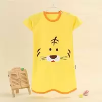 0-3岁纯棉婴儿短袖睡袍夏季儿童全棉连体家居服男女宝睡衣浴袍kj
