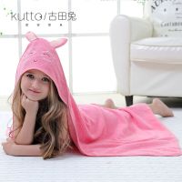 宝宝洗澡游泳儿童连帽斗篷卡通纯棉浴巾可穿吸水浴袍四季全棉披风