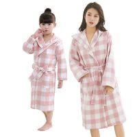 赔钱春夏薄款儿童浴袍棉华夫格浴衣特价大童睡衣家居服睡袍