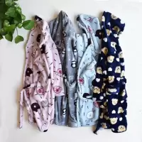 儿童浴袍卡通法兰绒小孩家居服睡袍男孩女孩秋冬睡衣珊瑚绒浴袍