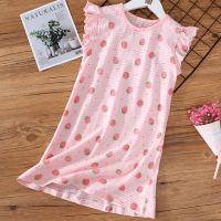 女童睡裙夏季薄款宝宝纯棉睡衣裙中大童竹节棉亲子家居裙儿童纯棉