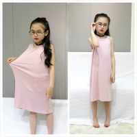 女孩夏季宽松版睡衣睡裙小中大儿童家居服小初中学生连衣裙