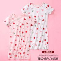 女童睡裙儿童睡衣夏季家居服纯棉短袖小女孩中大童小学生宝宝裙子
