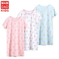 女童睡裙夏季薄款大童宝宝家居服睡衣纯棉女孩短袖睡裙儿童睡衣裙