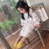 女童睡裙棉中长款薄夏季儿童睡衣女孩家居服卡通娃娃睡裙公主睡裙