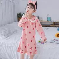 女童睡裙棉中大童裙子春秋季2020新款亲子装小女孩睡衣儿童家居服