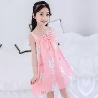 女童睡裙薄款棉绸儿童睡衣女家居服小女孩睡裙透气清凉