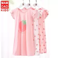 儿童短袖睡裙夏天薄款女宝宝睡衣女童空调服中小童睡裙全棉家居裙