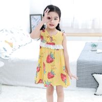 夏女童睡裙夏季新款绵绸儿童睡衣女孩吊带连衣裙中大童宝宝家居服