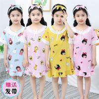 女童睡裙夏季薄款棉质中大童小女孩裙子连衣裙儿童睡衣短袖家居服