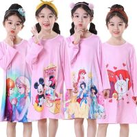 夏季儿童睡裙吊带背心卡通女孩裙子春秋长袖小孩中大童家居服公主