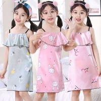 女童睡裙儿童睡衣吊带夏季宝宝女孩套装中小童春秋季薄款家居服