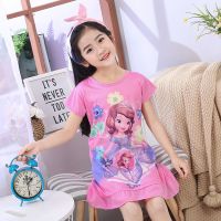 女童短袖睡裙公主女孩夏天宝宝睡衣薄款中小童儿童家居服小孩夏季