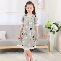 女童睡裙儿童睡衣夏季短袖薄款纯棉公主女孩中大童宝宝家居服裙子