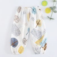 夏季儿童纯棉纱布防蚊裤女童男童透气睡裤宝宝薄款婴儿灯笼裤家居