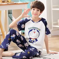 儿童睡衣男童夏季短袖长裤纯棉薄款卡通男孩中大童春秋家居服套装
