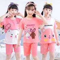 2020夏季新款儿童睡衣短袖男女童套装小孩卡通睡衣中大童薄家居服