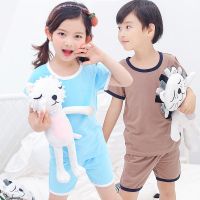 儿童家居服套装夏季男童装睡衣女童短袖睡衣睡裤韩版宝宝t恤套装