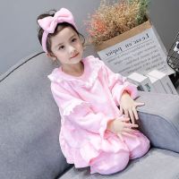 女童睡衣秋冬装加绒加厚家居服儿童卡通宝宝母女亲子装中大童套装