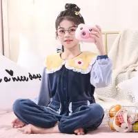 儿童睡衣女加厚海岛绒保暖秋冬款套装男童家居服法兰绒休闲中大童