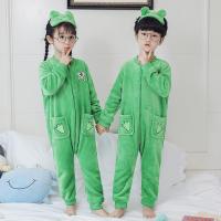 儿童睡衣男童秋冬季连体珊瑚绒薄款男孩女童法兰绒套装小孩家居服