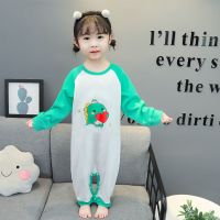 儿童连体睡衣春秋季女童防踢睡袋纯棉宝宝家居服长袖小童婴儿哈衣