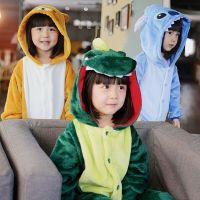 秋冬儿童恐龙连体睡衣女童男孩法兰绒可爱卡通动物装家居服演出服