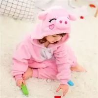 宝宝睡衣女连体儿童恐龙衣服男珊瑚绒春秋冬季天小猪猪动物家居服