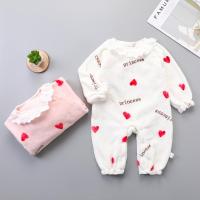 婴儿睡衣秋冬装3个月6儿童家居服一岁1男2女宝宝法兰绒加厚连体衣